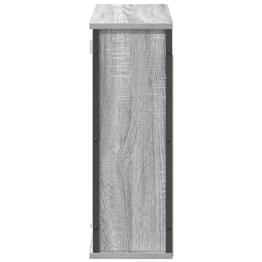 Baderoms veggskap med speil grå eik 60x21x60 cm