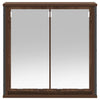 Baderoms veggskap med speil brun eik 60x21x60 cm