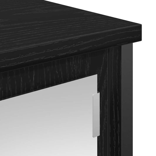 Baderoms veggskap med speil svart eik 50x21x60 cm vidaXL