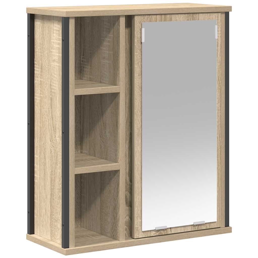 Baderomsskap med speil sonoma eik 50x21x60 cm vidaXL