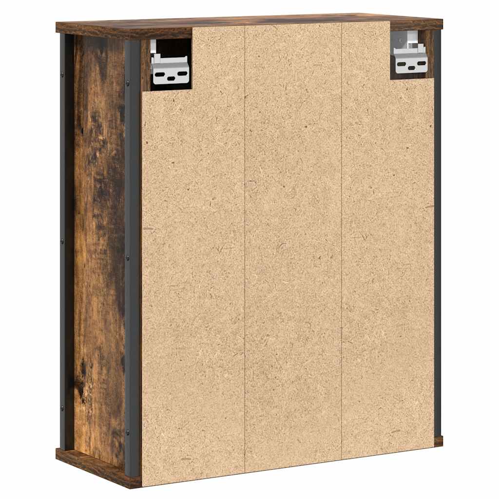 Baderoms veggskap med speil røkt eik 50x21x60 cm vidaXL