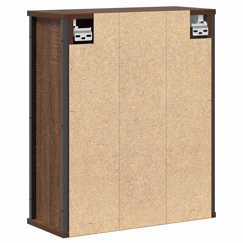 Baderoms veggskap med speil brun eik 50x21x60 cm vidaXL