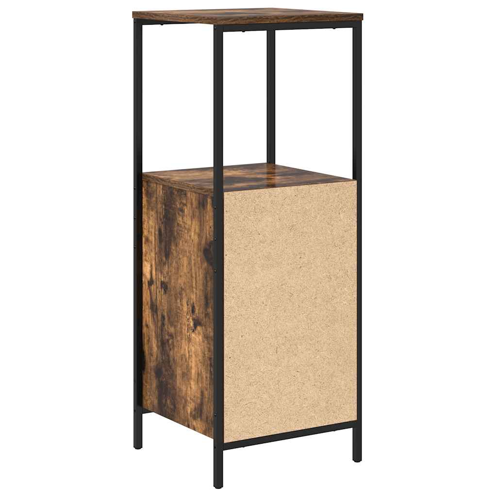 Baderomsskap med hyller røkt eik 36x35x95 cm