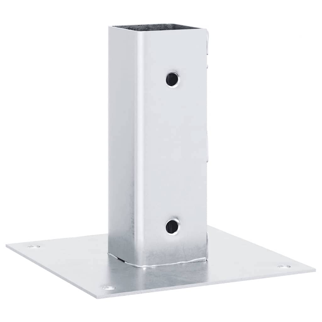 Stolpebunner firkantet 4 stk sølv 46x46 mm galvanisert stål