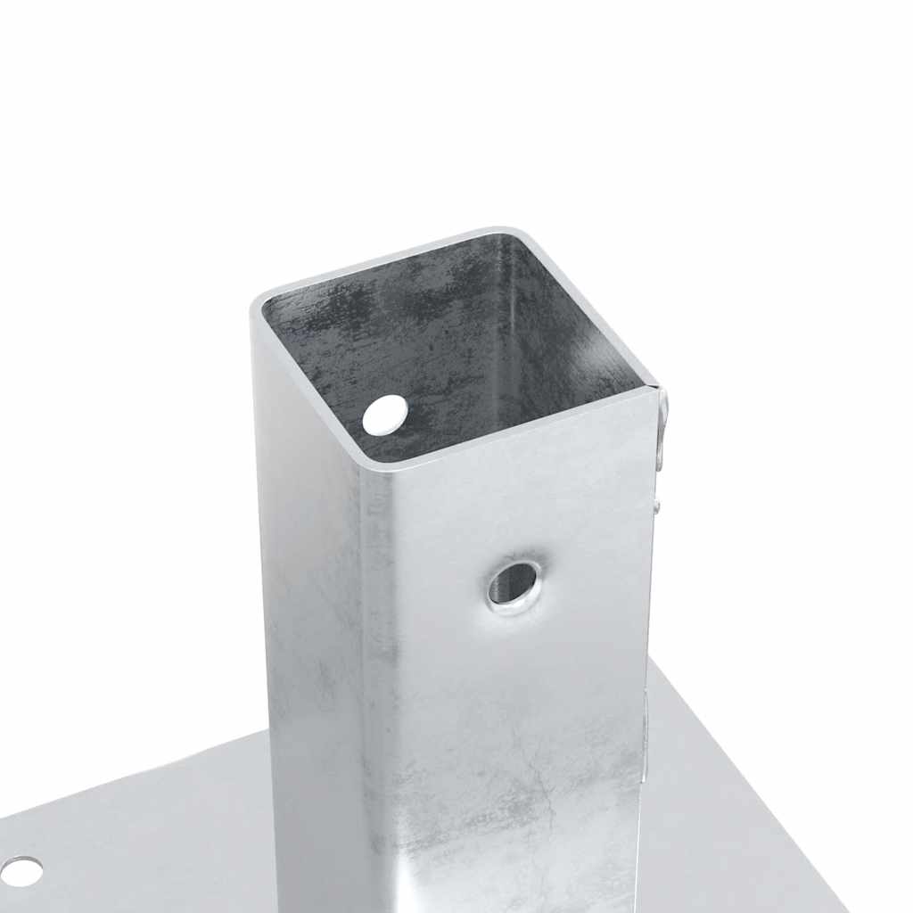 Stolpebunner firkantet 4 stk sølv 46x46 mm galvanisert stål