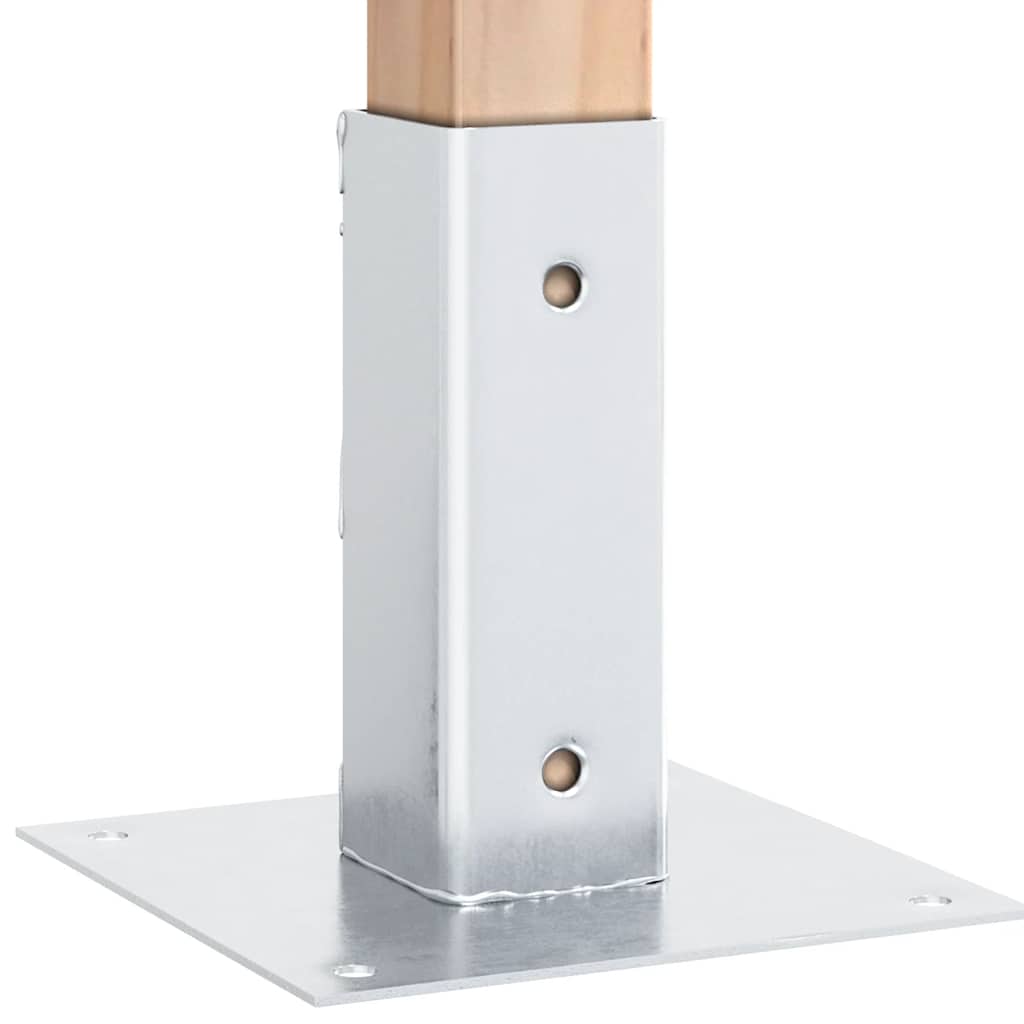 Stolpebunner firkantet 4 stk sølv 51x51 mm galvanisert stål