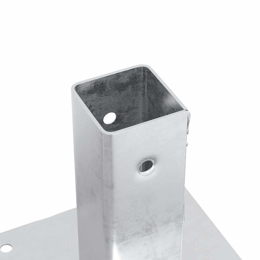 Stolpebunner firkantet 4 stk sølv 51x51 mm galvanisert stål