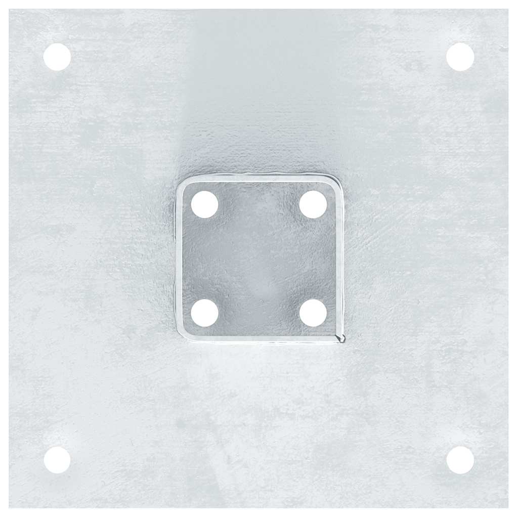 Stolpebunner firkantet 12 stk sølv 51x51 mm galvanisert stål