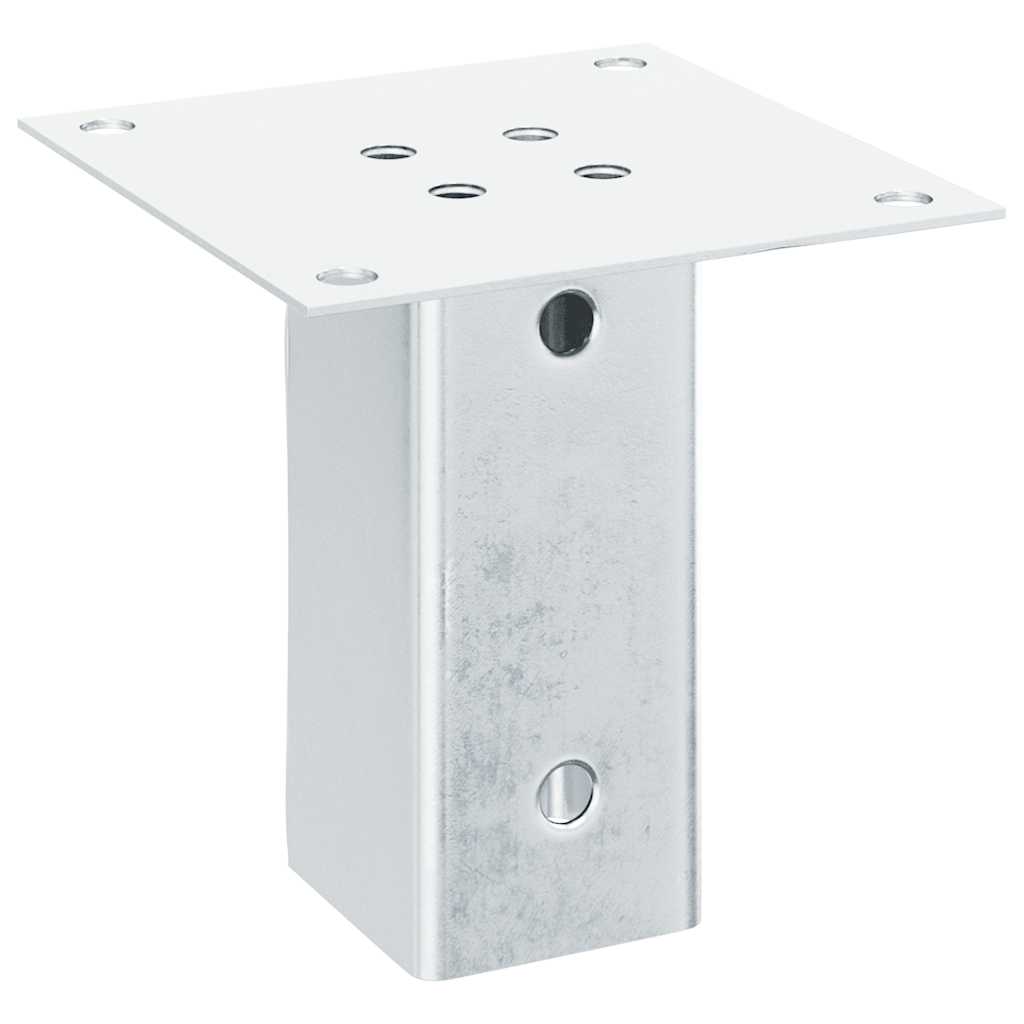 Stolpebunner firkantet 4 stk sølv 61x61 mm galvanisert stål