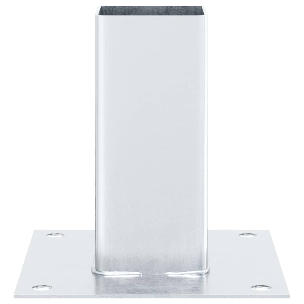 Stolpebunner firkantet 4 stk sølv 61x61 mm galvanisert stål