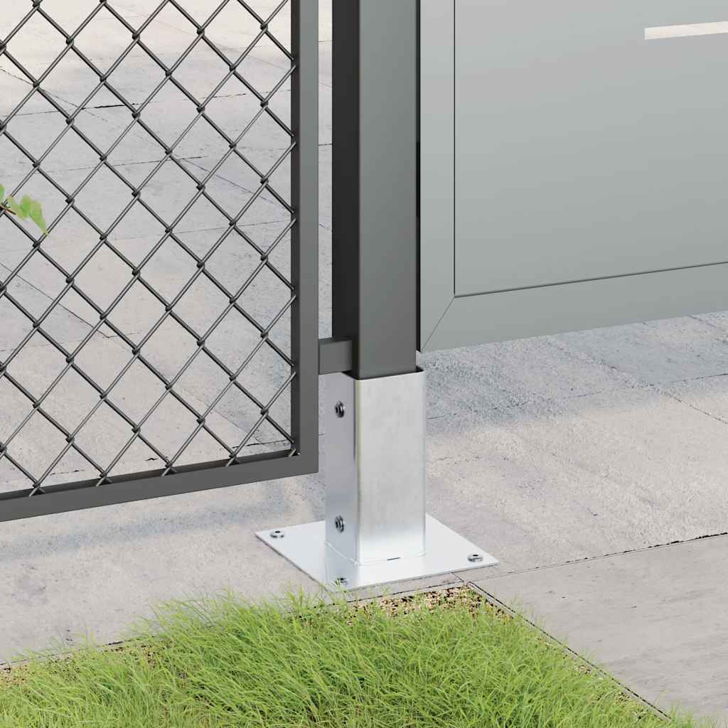 Stolpebunner firkantet 12 stk sølv 61x61 mm galvanisert stål