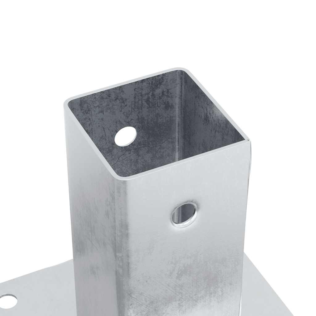 Stolpebunner firkantet 12 stk sølv 61x61 mm galvanisert stål
