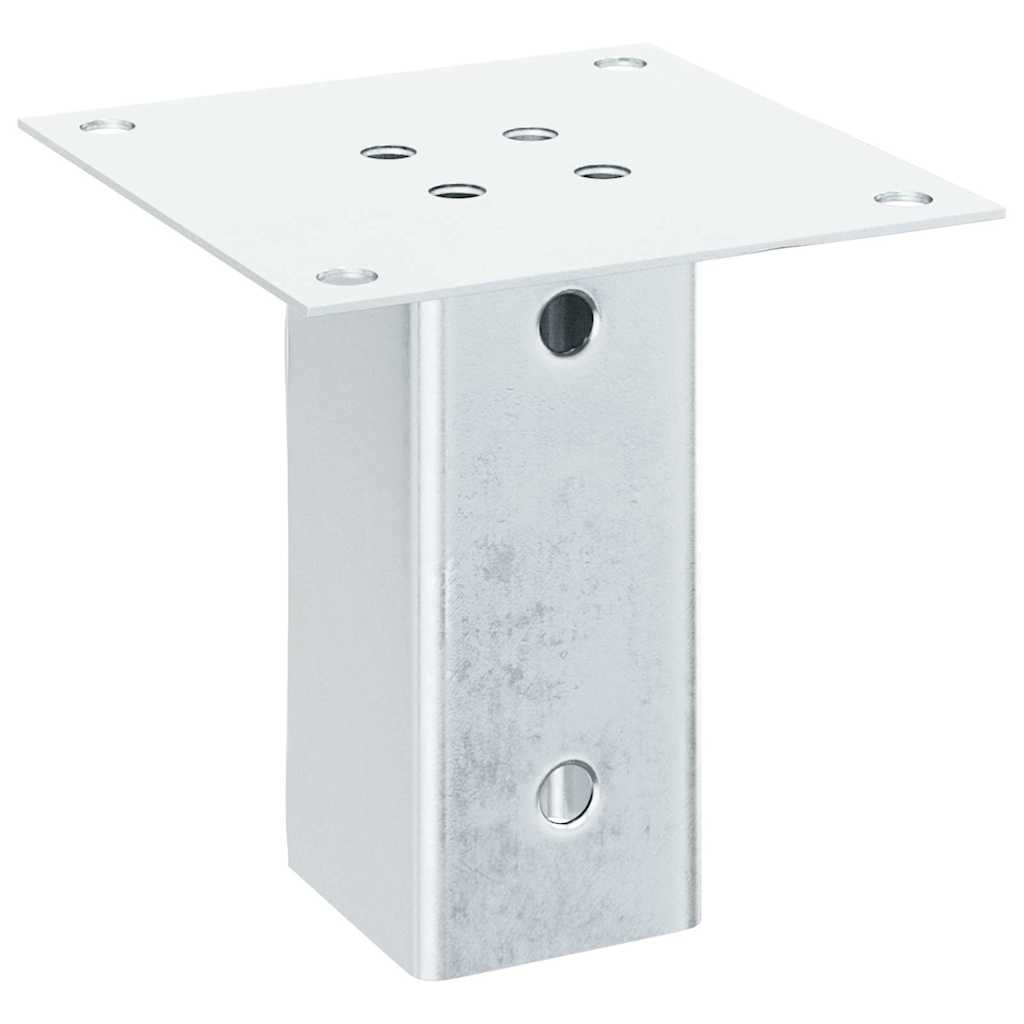 Stolpebunner firkantet 4 stk sølv 71x71 mm galvanisert stål
