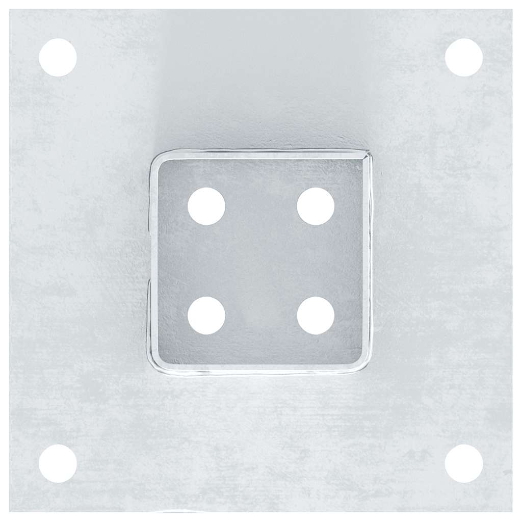Stolpebunner firkantet 12 stk sølv 71x71 mm galvanisert stål
