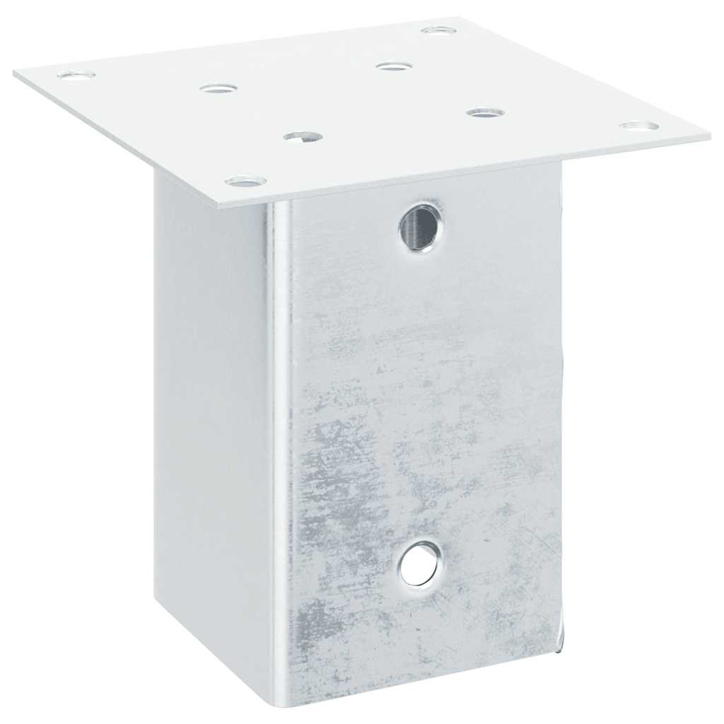 Stolpebunner firkantet 12 stk sølv 81x81 mm galvanisert stål