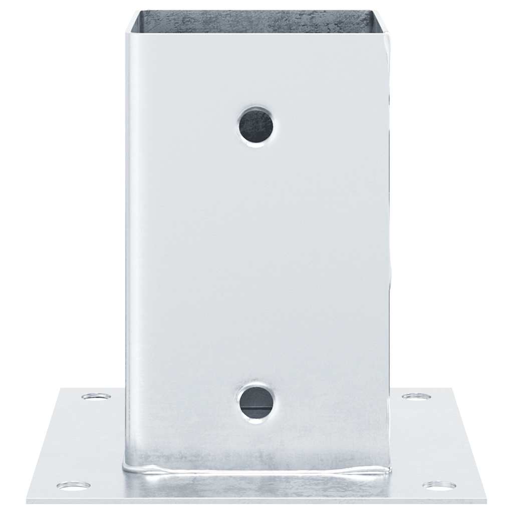 Stolpebunner firkantet 12 stk sølv 81x81 mm galvanisert stål