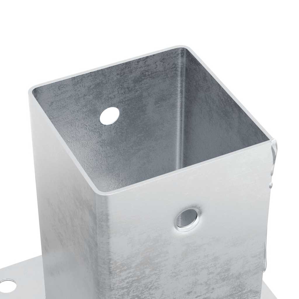 Stolpebunner firkantet 12 stk sølv 81x81 mm galvanisert stål