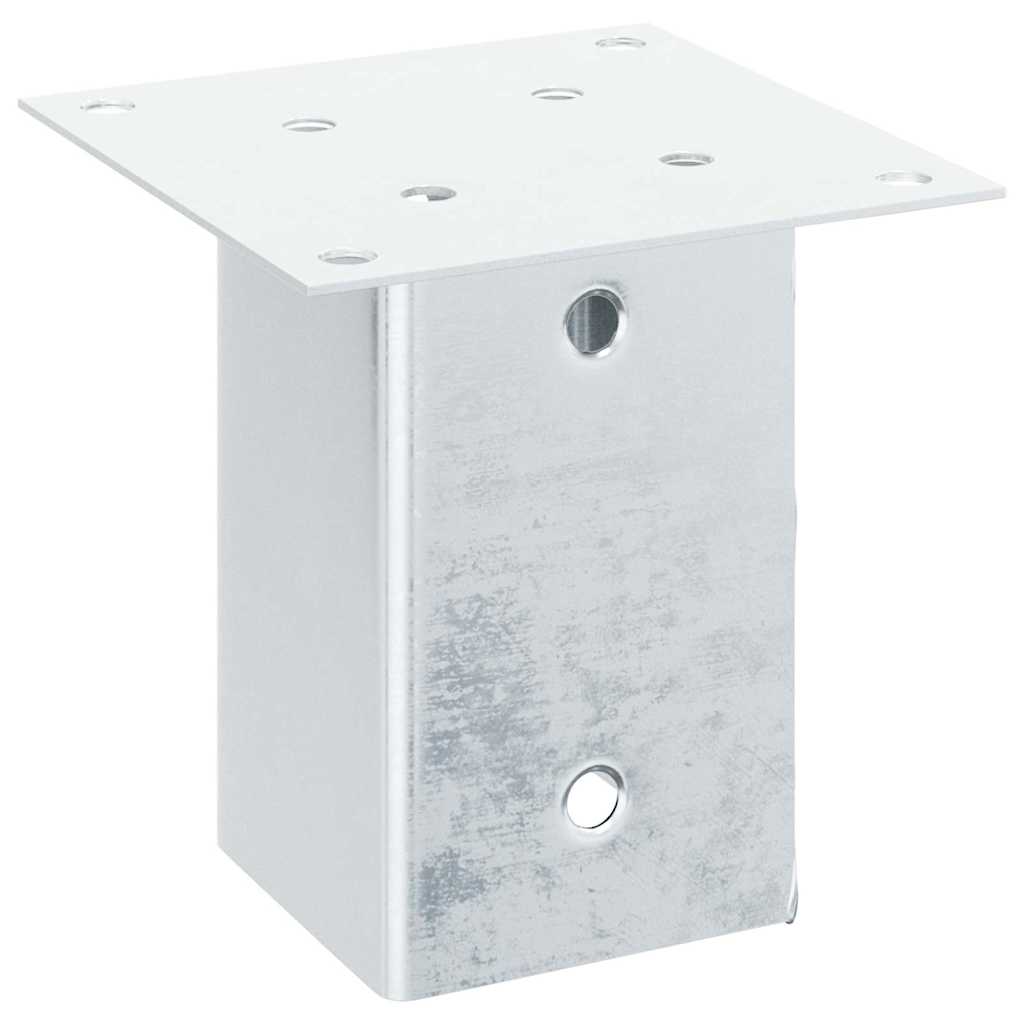 Stolpebunner firkantet 12 stk sølv 91x91 mm galvanisert stål