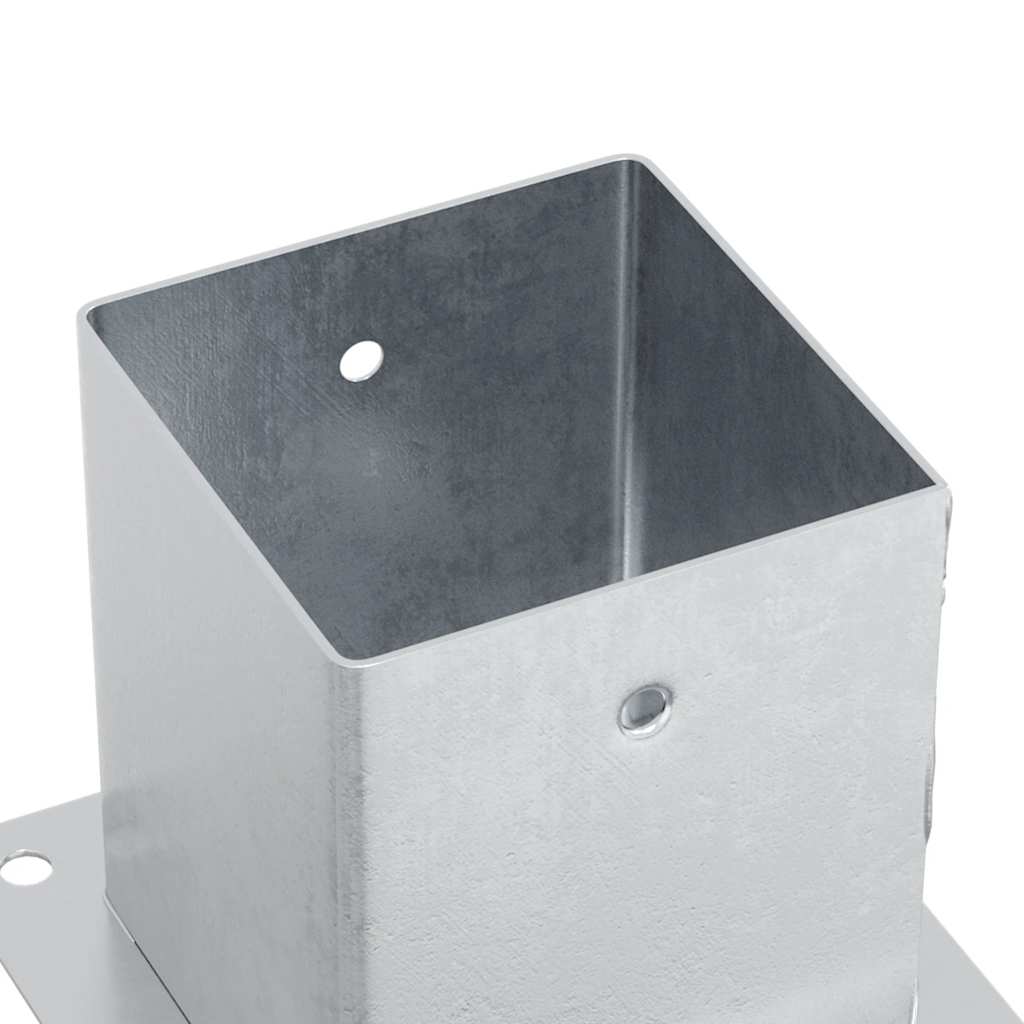 Stolpebunner firkantet 12 stk sølv 101x101 mm galvanisert stål