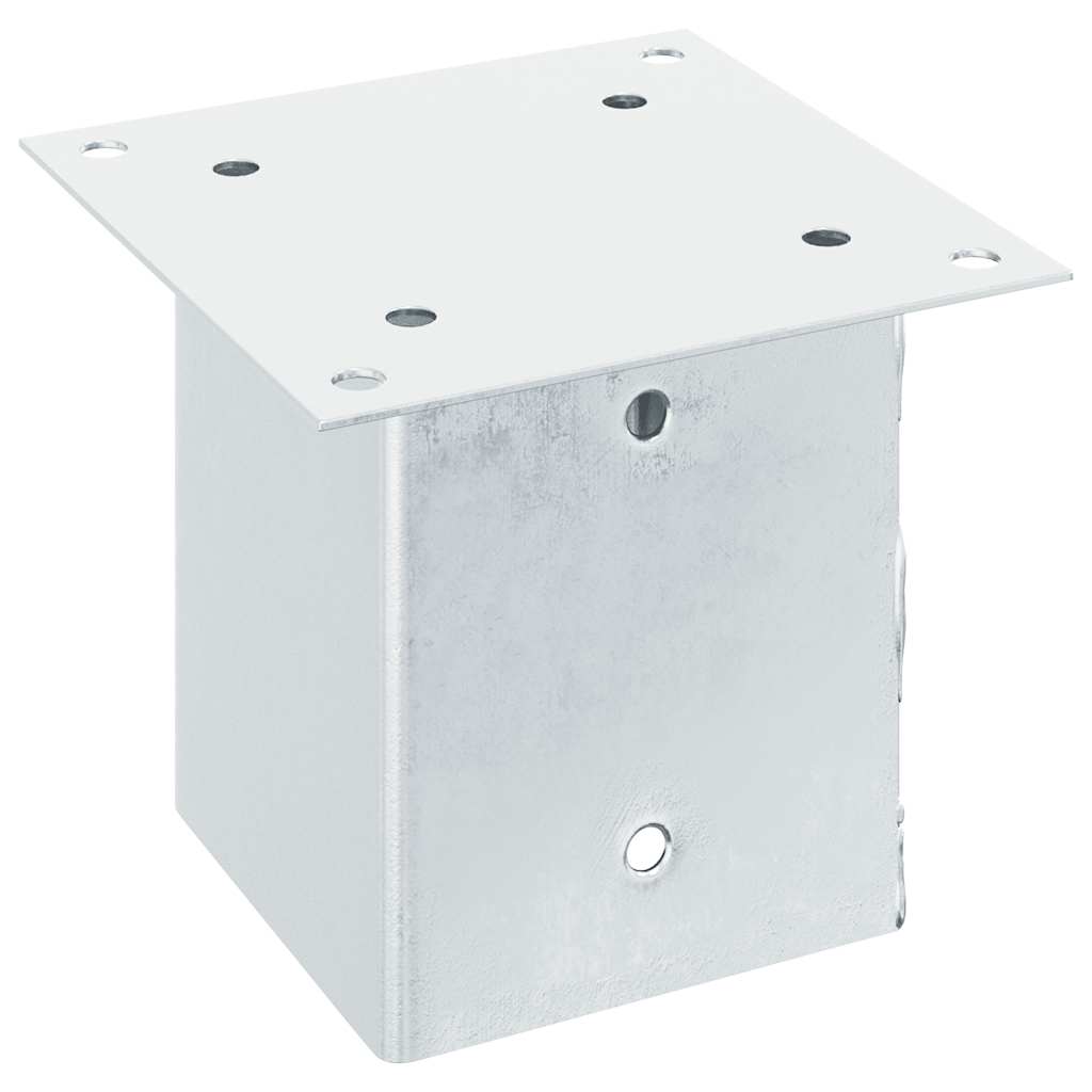 Stolpebunner firkantet 4 stk sølv 121x121 mm galvanisert stål