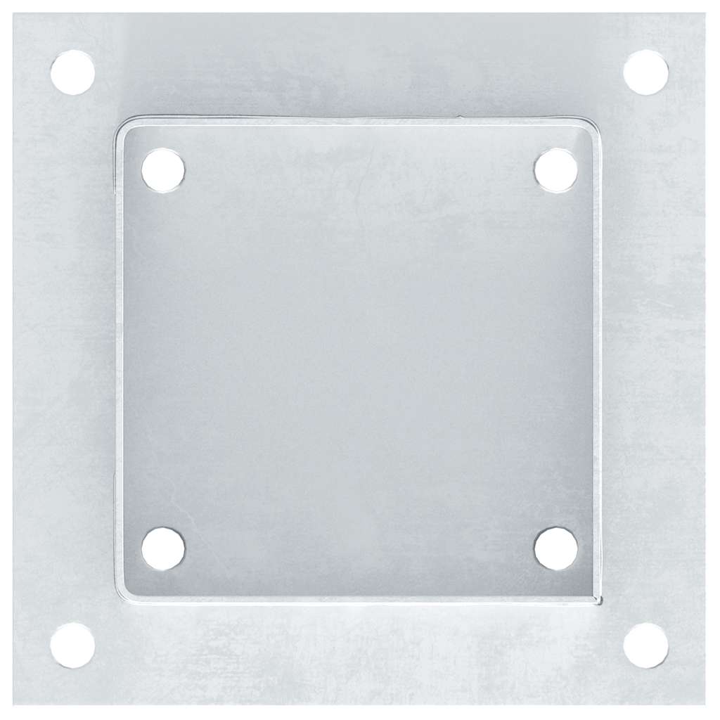 Stolpebunner firkantet 4 stk sølv 121x121 mm galvanisert stål