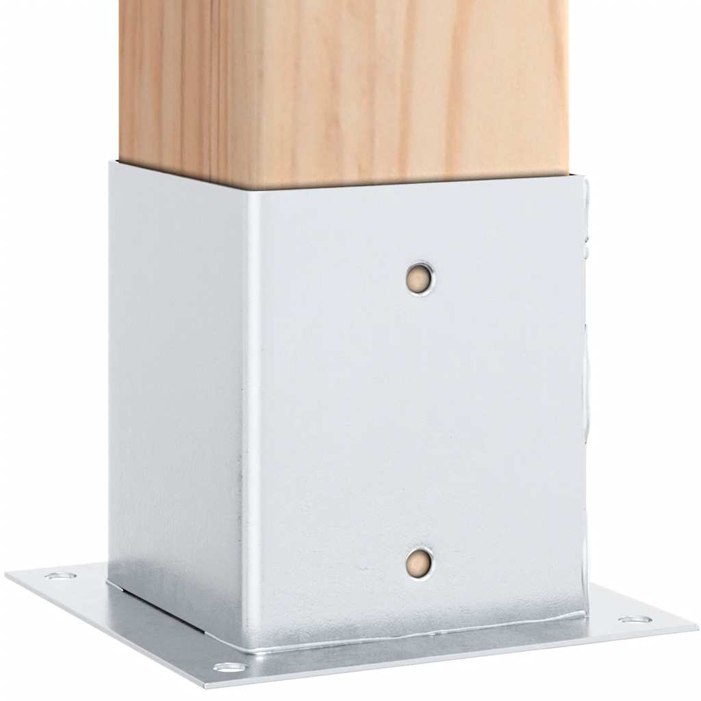 Stolpebunner firkantet 12 stk sølv 121x121 mm galvanisert stål