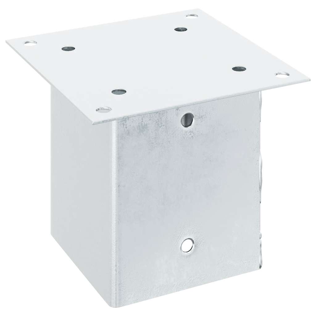 Stolpebunner firkantet 12 stk sølv 121x121 mm galvanisert stål