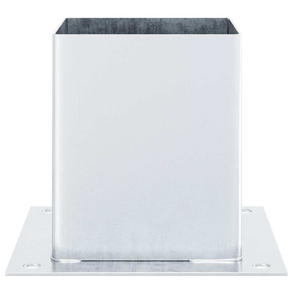 Stolpebunner firkantet 12 stk sølv 121x121 mm galvanisert stål