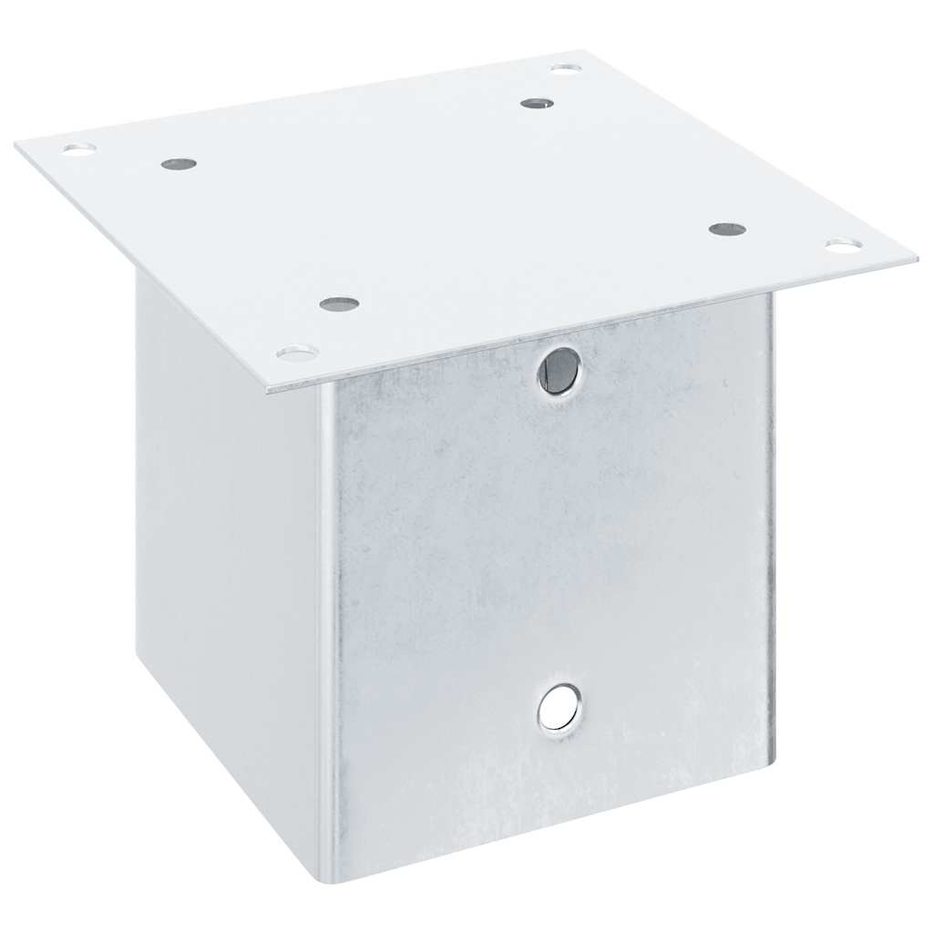 Stolpebunner firkantet 4 stk sølv 141x141 mm galvanisert stål