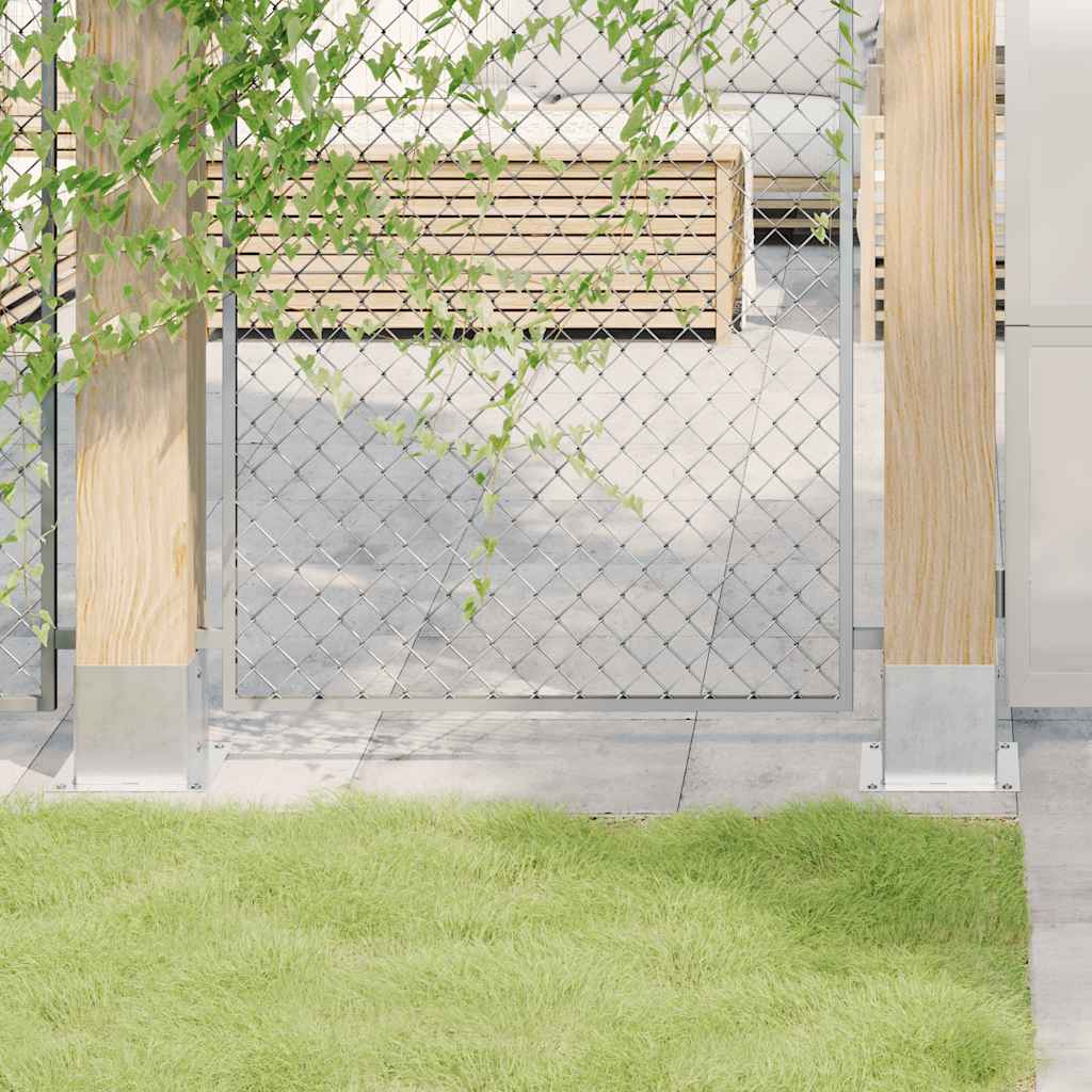 Stolpebunner firkantet 4 stk sølv 141x141 mm galvanisert stål