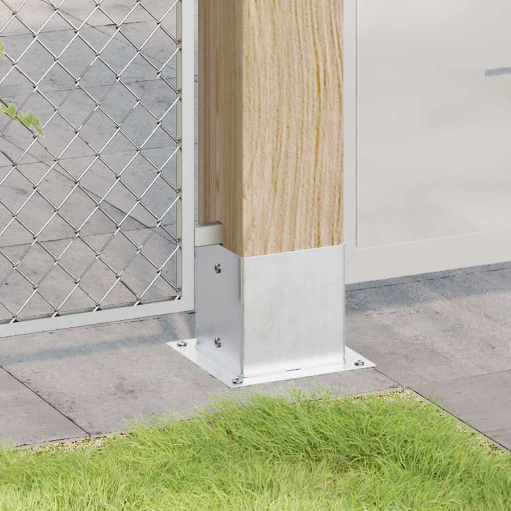 Stolpebunner firkantet 12 stk sølv 141x141 mm galvanisert stål