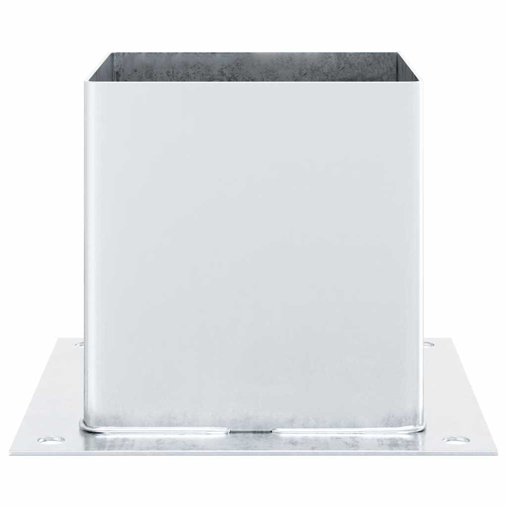 Stolpebunner firkantet 12 stk sølv 141x141 mm galvanisert stål
