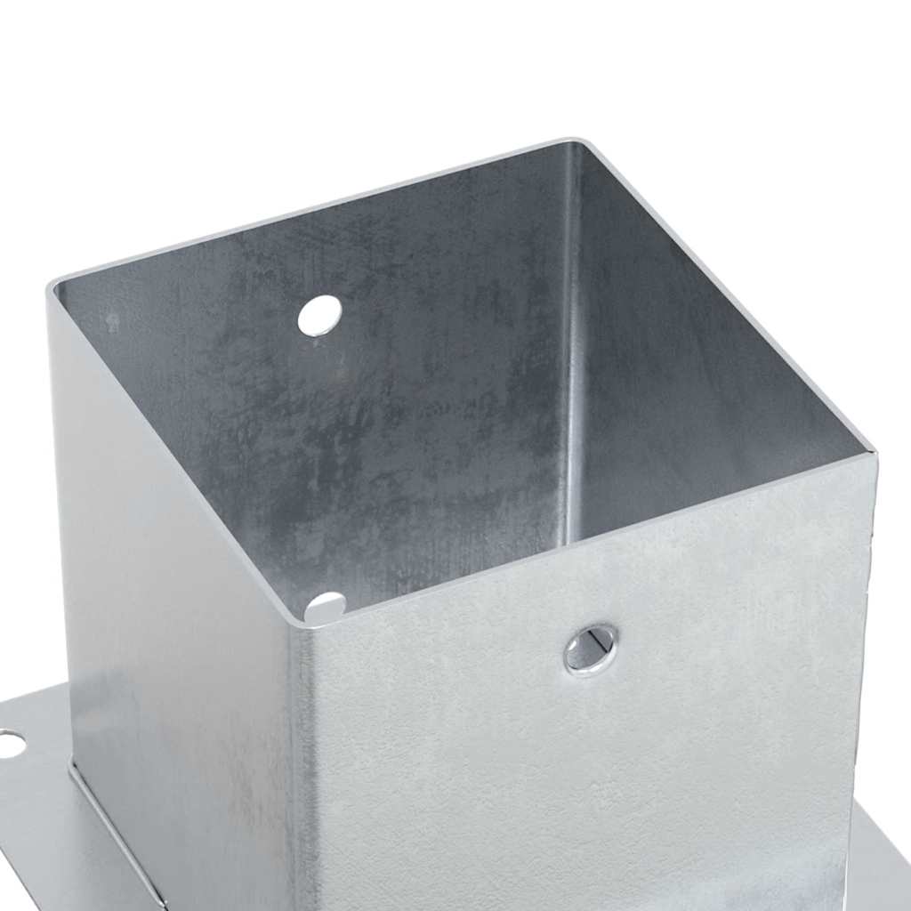 Stolpebunner firkantet 12 stk sølv 141x141 mm galvanisert stål
