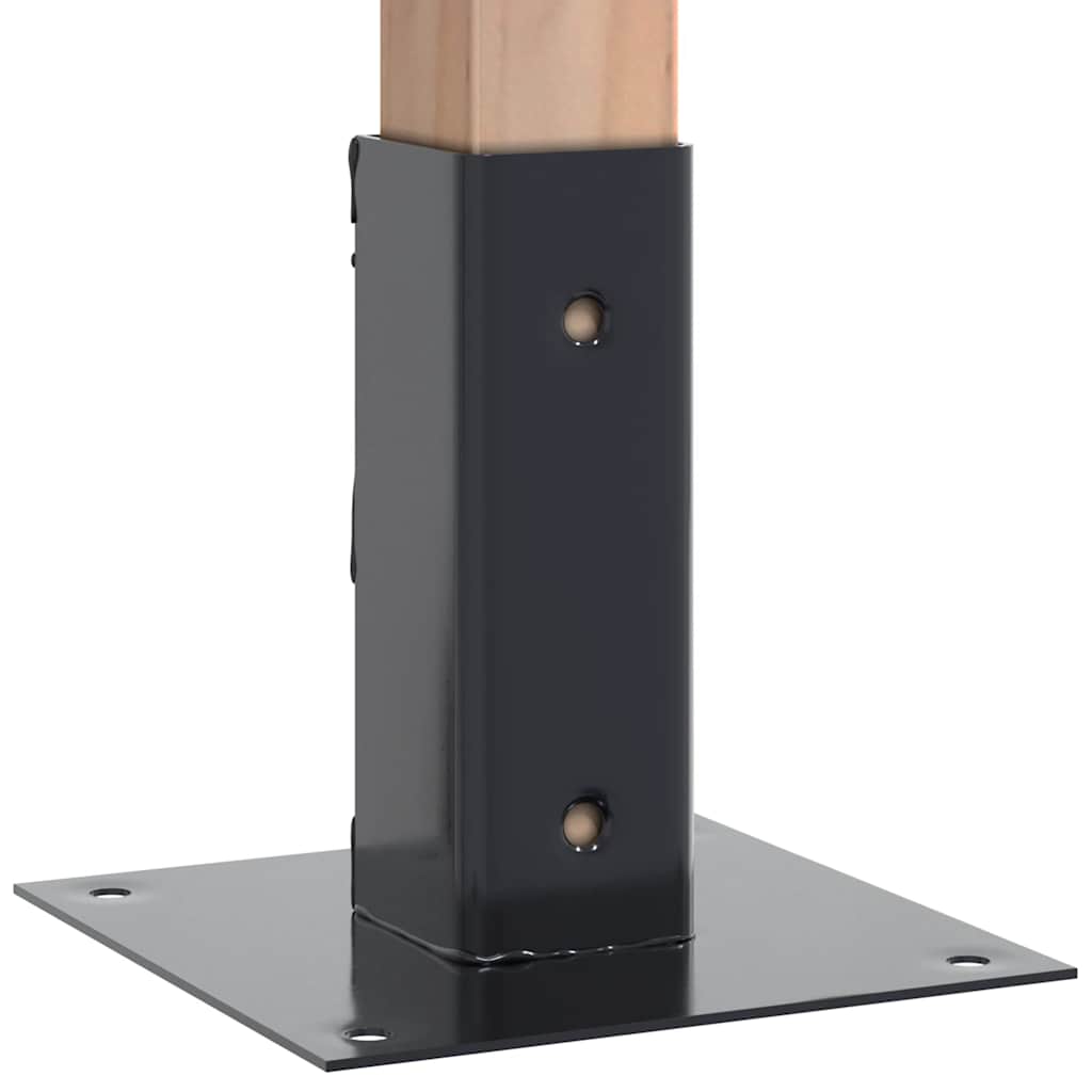 Stolpebunner firkantet 12 stk 46x46 mm pulverlakkert stål