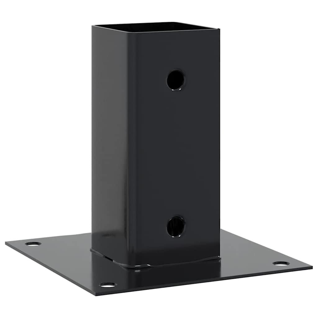 Stolpebunner firkantet 4 stk 61x61 mm pulverlakkert stål
