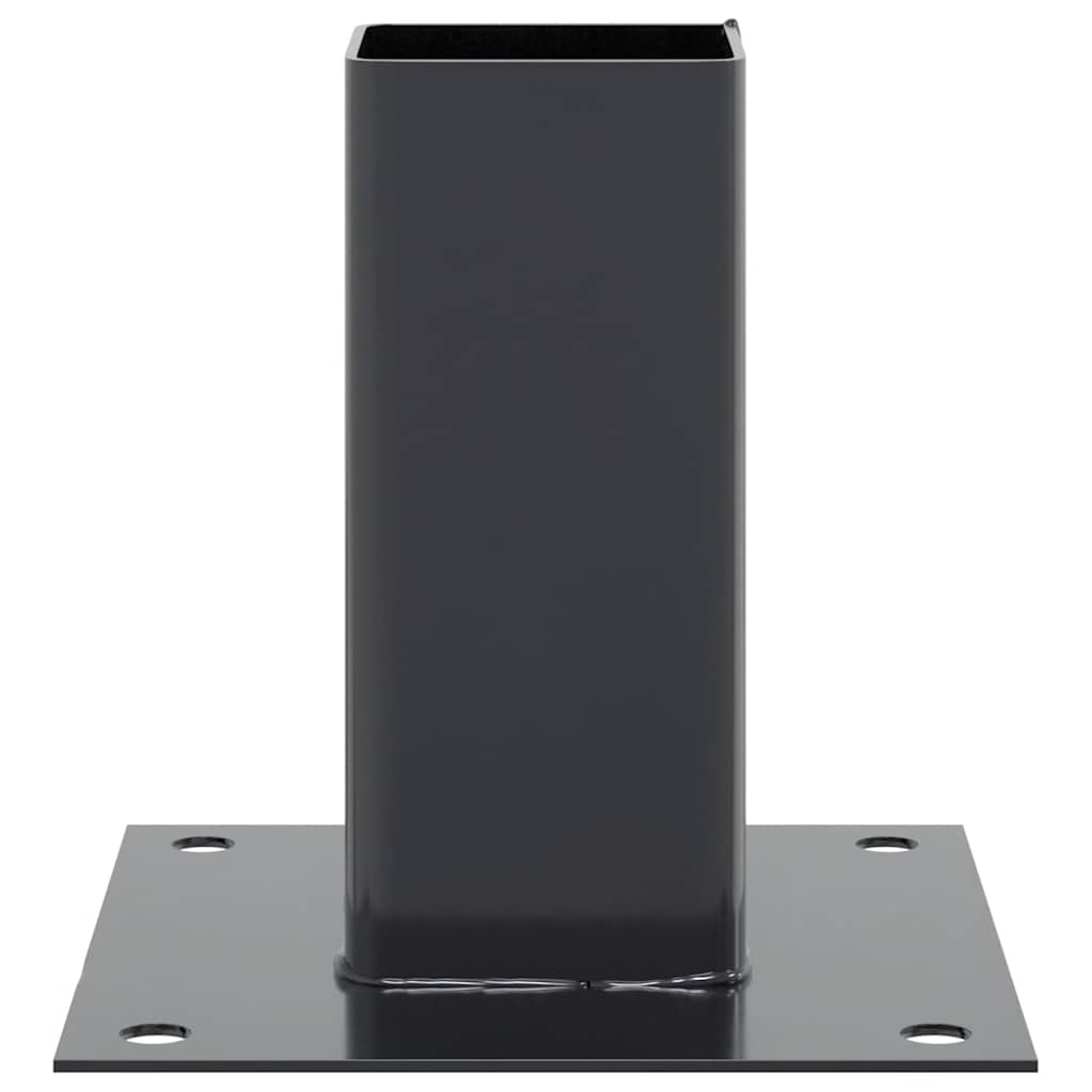Stolpebunner firkantet 4 stk 61x61 mm pulverlakkert stål