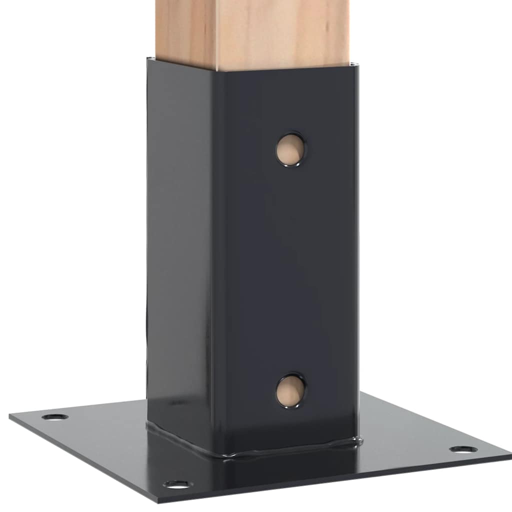 Stolpebunner firkantet 12 stk 61x61 mm pulverlakkert stål