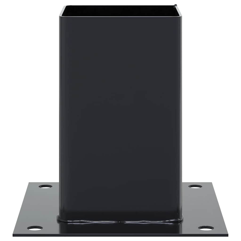 Stolpebunner firkantet 4 stk 81x81 mm pulverlakkert stål