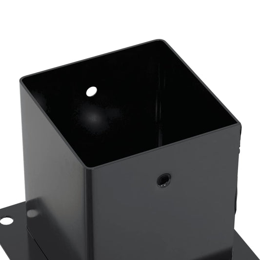 Stolpebunner firkantet 4 stk 101x101 mm pulverlakkert stål