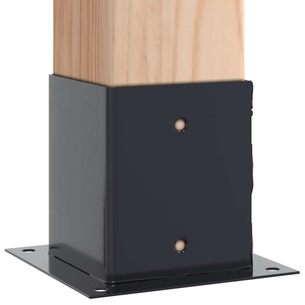 Stolpebunner firkantet 4 stk 121x121 mm pulverlakkert stål