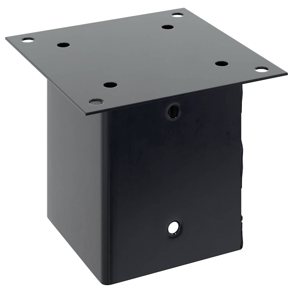 Stolpebunner firkantet 4 stk 121x121 mm pulverlakkert stål