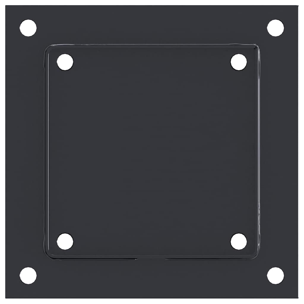 Stolpebunner firkantet 4 stk 141x141 mm pulverlakkert stål