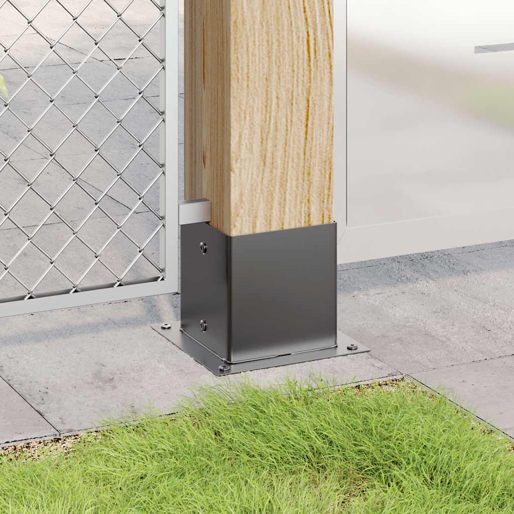 Stolpebunner firkantet 12 stk 141x141 mm pulverlakkert stål