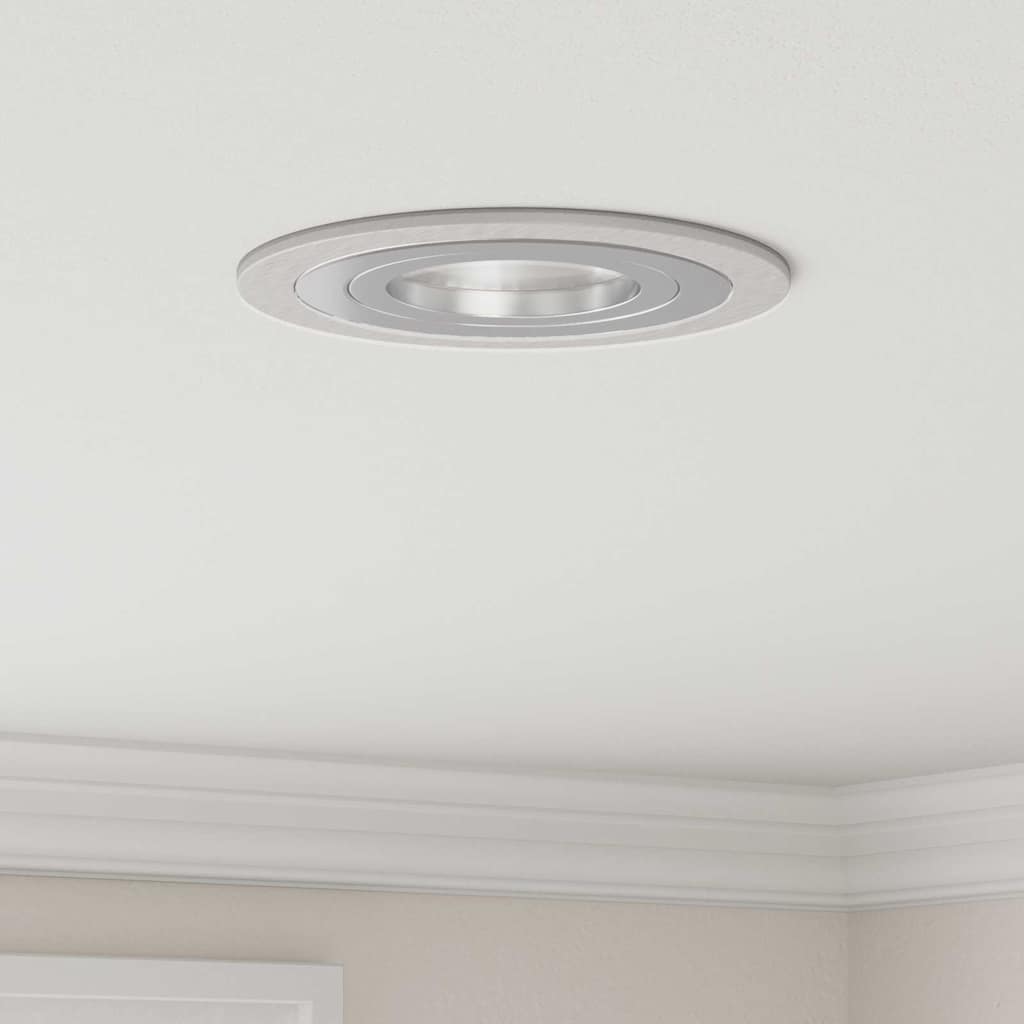 Spotlights med søkelys 6 pcs sølv 9 x 9 x cm Aluminium