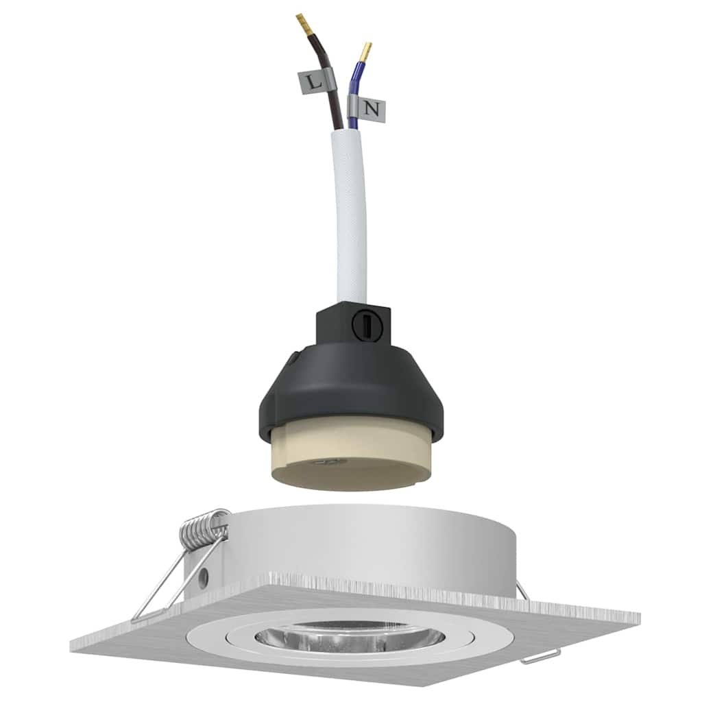 Spotlights med søkelys 12 pcs sølv 9 x 9 x cm Aluminium