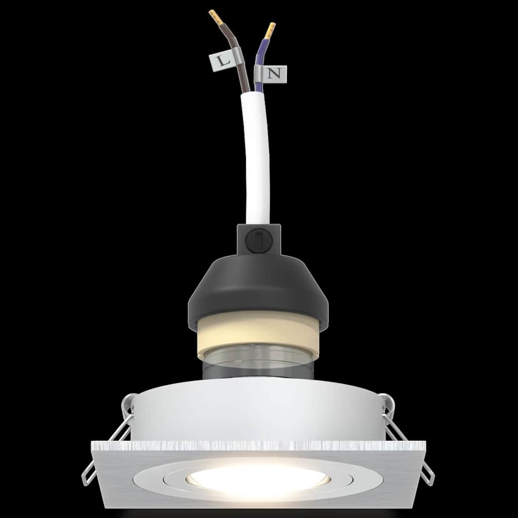 Spotlights med søkelys 12 pcs sølv 9 x 9 x cm Aluminium