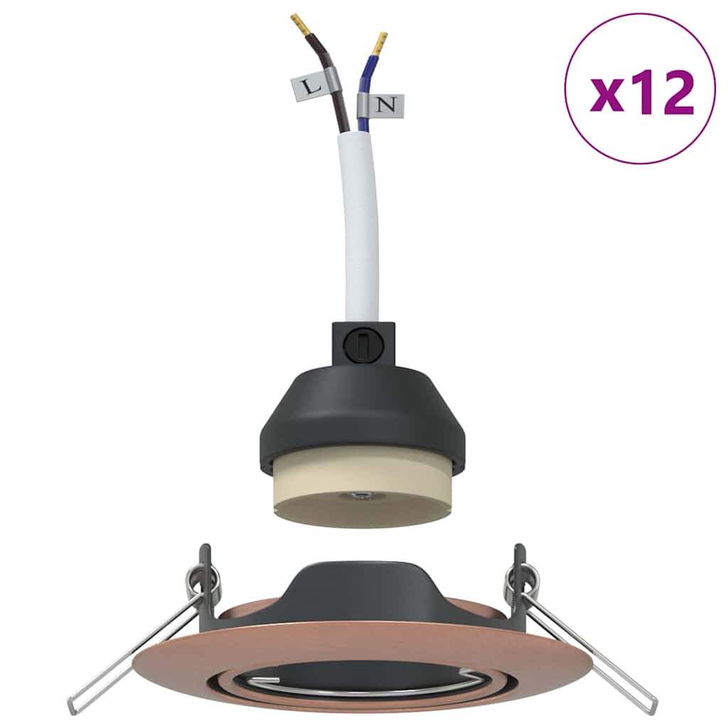Spotlight 12 pcs Kobber 9 x 9 x 2.5 cm Metall