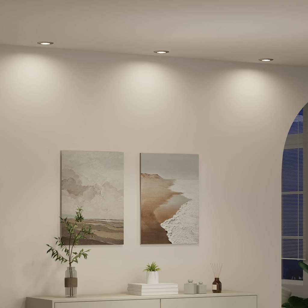 Spotlights med søkelys 6 pcs sølv 9 x 9 cm Metall