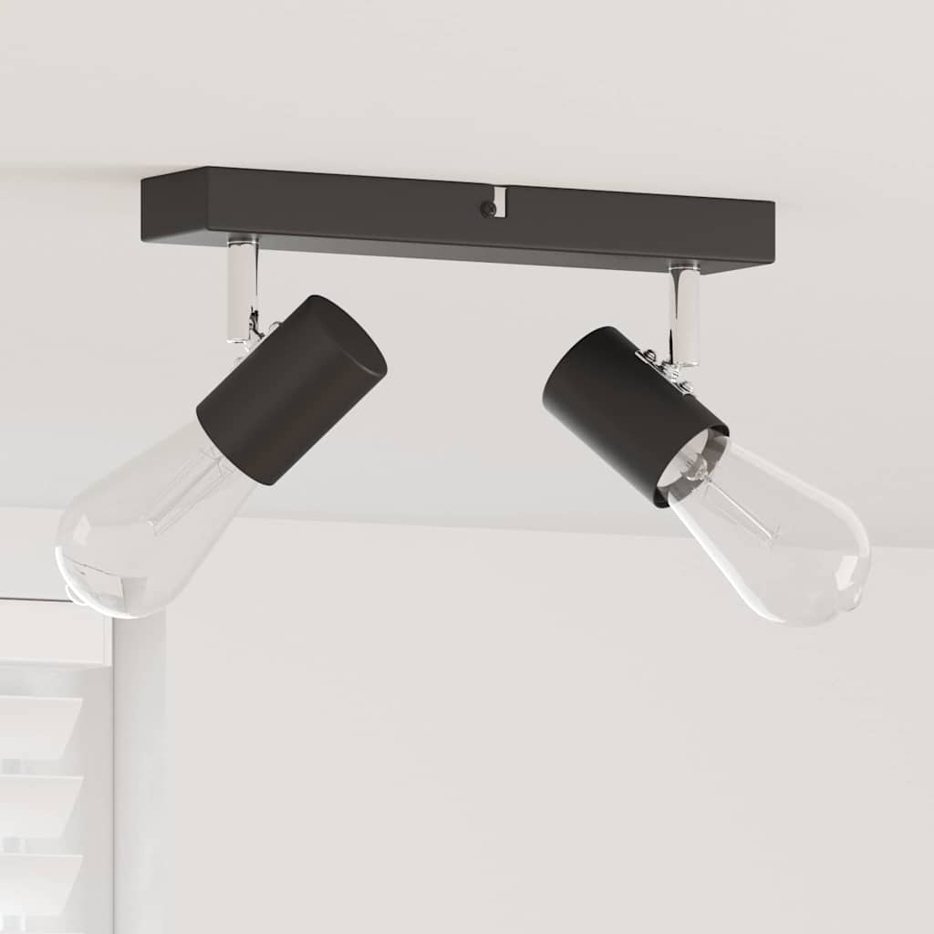 Takspot med søkelys Svart 26 x 6,5 x 11,5 cm Metall