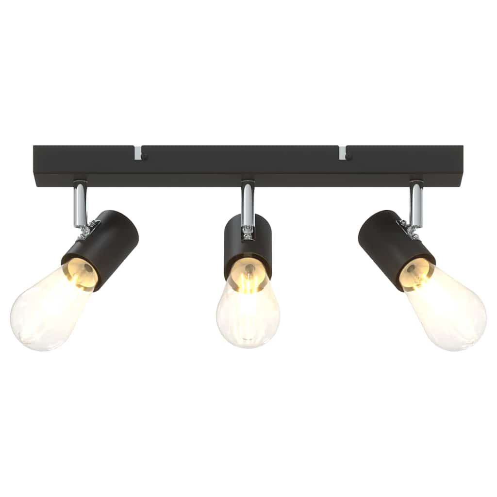 Takspot med søkelys Svart 38 x 6,5 x 11,5 cm Metall